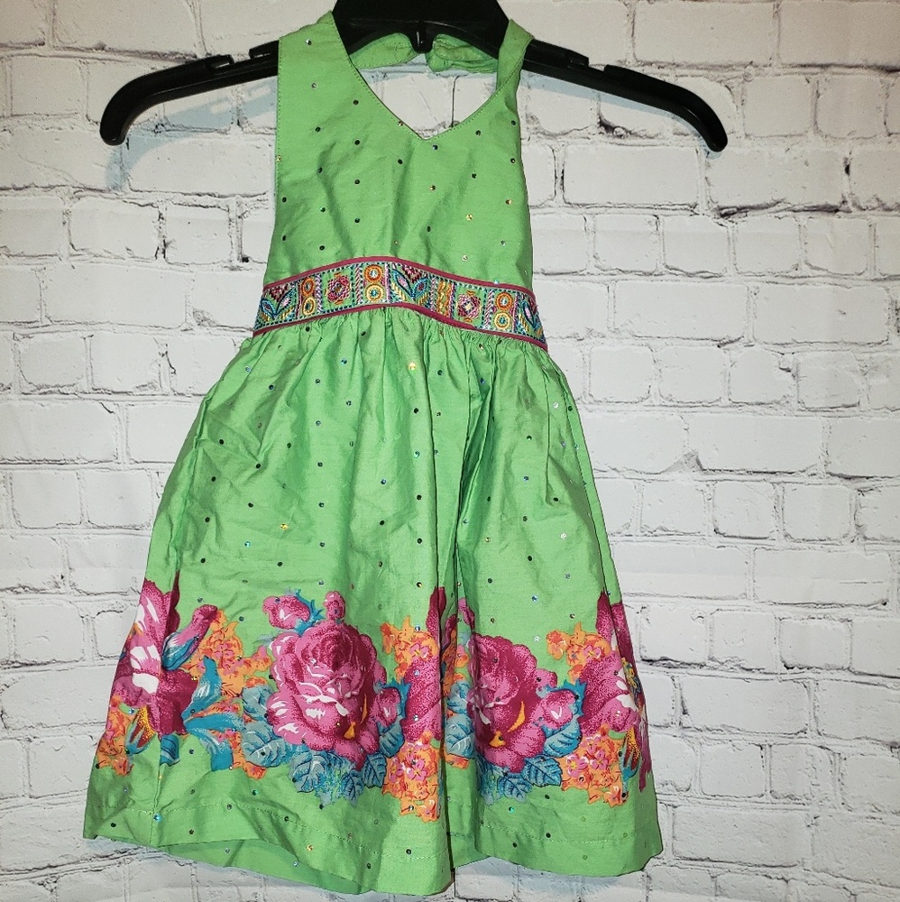 2/$12 Blueberi Boulevard floral halter dress